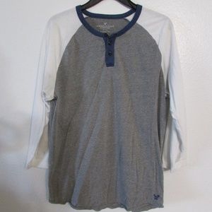 2 American Eagle Baseball Shirts Size M 3/4 Sleeve